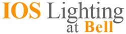 Logo, orange text, for Ios lighting in Northampton