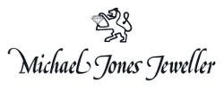 logo for Michael Jones Jewellers in Northampton. black text on white background 