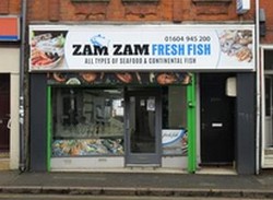 the front of Zam Zam Fishmongers in Northampton on Nosey Kitty