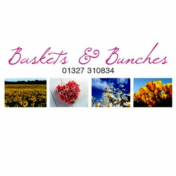 collage of floristry items from Baskets and Bunches, daventry florist