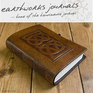 a leatherbound book, Earthworks Journals Northampton. Northampton department store