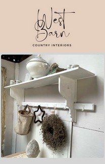 a shelf in a kitchen witha pot on it, West Barn Country Interiors in Gayton Northamptonshire