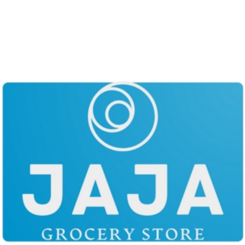 logo, white writing on blue background,  for Jaja Grocery Kettering road Northampton logo