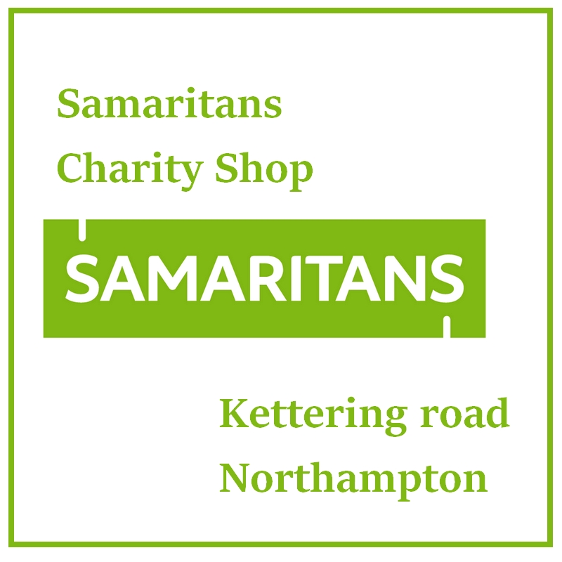 logo for Samaritans charity shop, Kettering road, Northampton