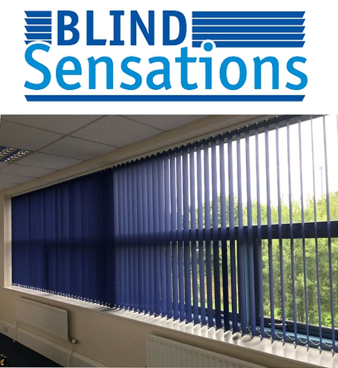 an image of some blue window blinds. Blinds in Northampton