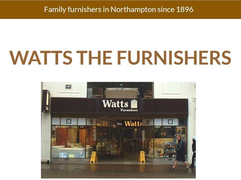 the front of a furniture shop with furniture in the window.  Furniture shops in Northampton.