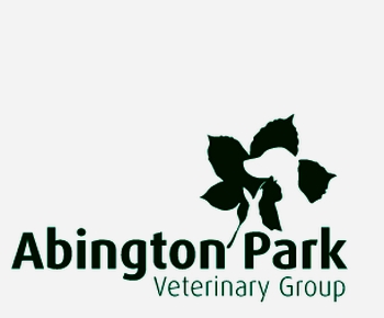 logo green writing on a white background saying Abington park vets