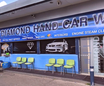 the front of Diamond car wash in Northampton