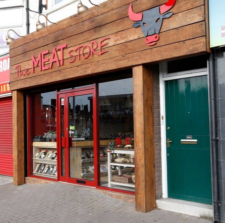 outside shot of the Meat store, Northampton, with a timber facade