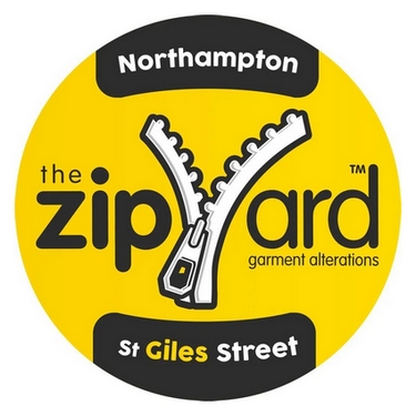 yellow circular logo with black text  for the zipyard in St Giles street Northampton